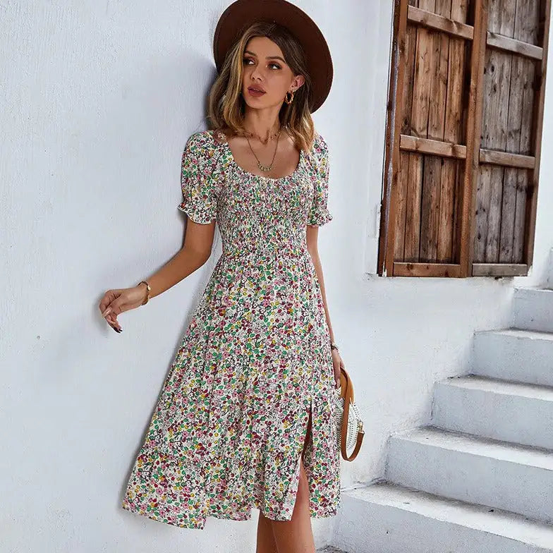 Floral Patchwork Long Sleeve Dress