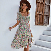 Floral Patchwork Long Sleeve Dress