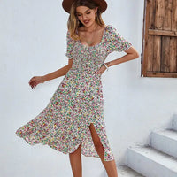 Floral Patchwork Long Sleeve Dress