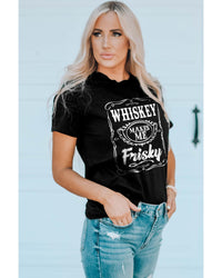 Frisky Print Crewneck Graphic Tee