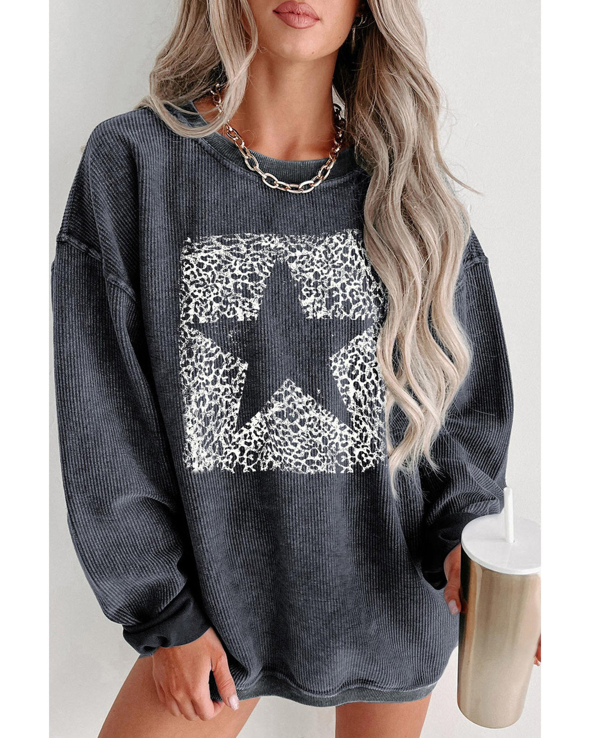 Leopard Star Graphic Sweatshirt