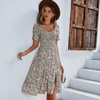 Floral Patchwork Long Sleeve Dress