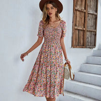 Floral Patchwork Long Sleeve Dress