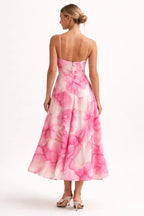 Floral Print Spaghetti Strap Midi Dress