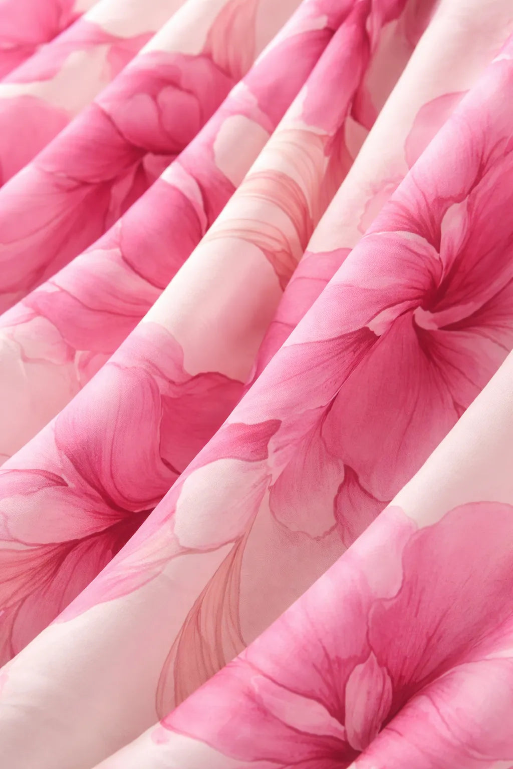 Close-up of pink floral fabric texture