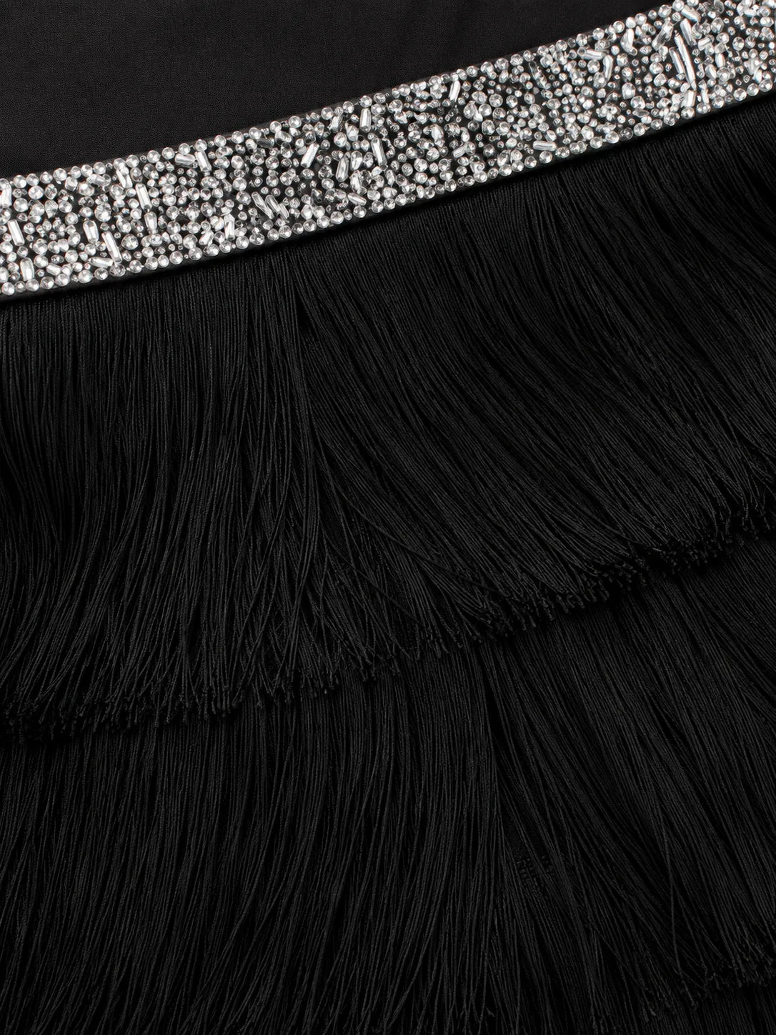 Fringe Trim Mini Dress – Black Cami Dress