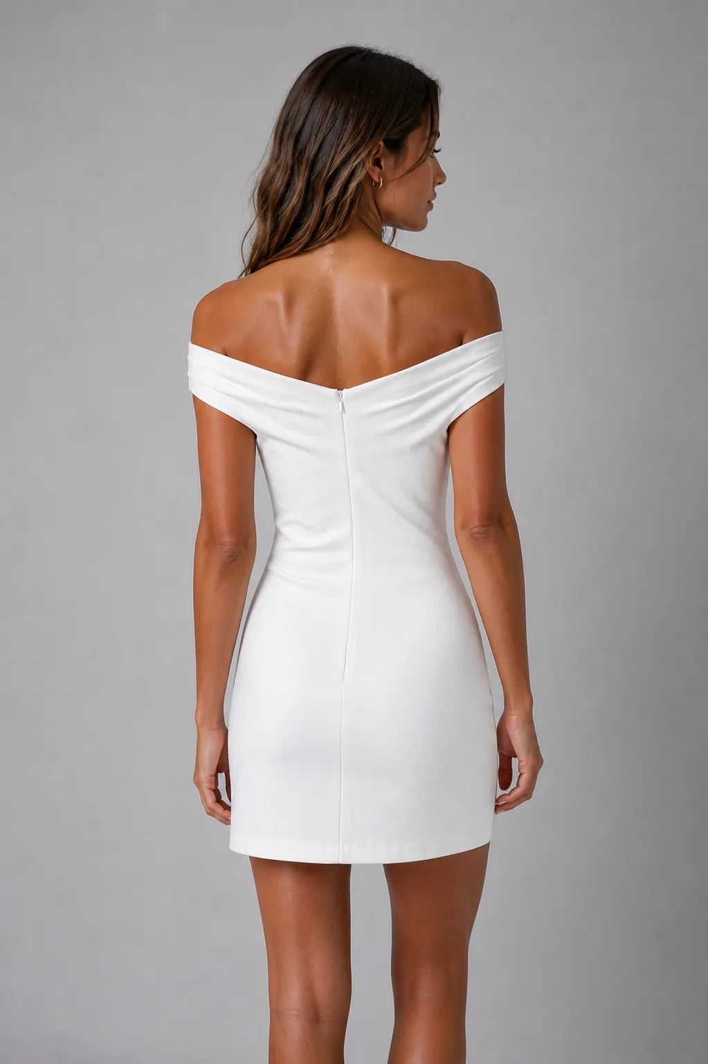Elegant Off-Shoulder Draped Mini Dress