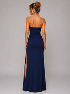 Celeste Strapless Pleated Evening Gown