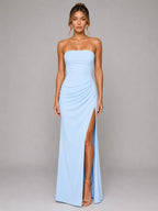 Celeste Strapless Pleated Evening Gown