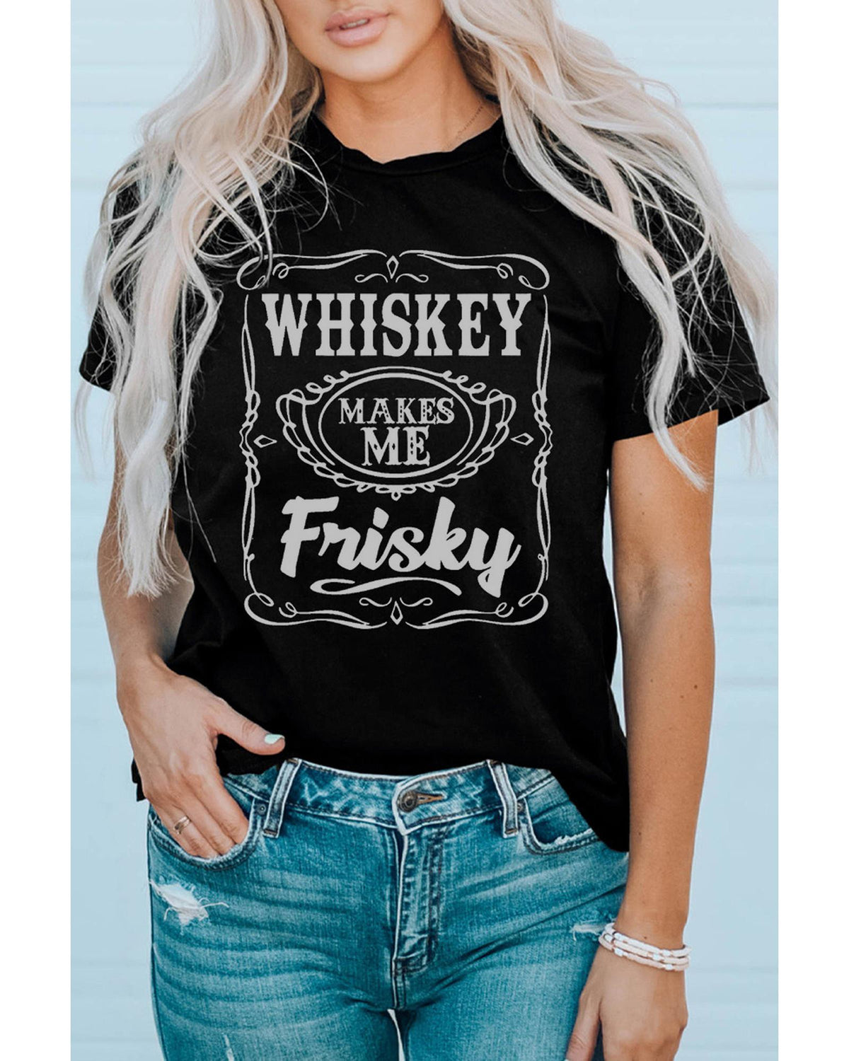 Frisky Print Crewneck Graphic Tee