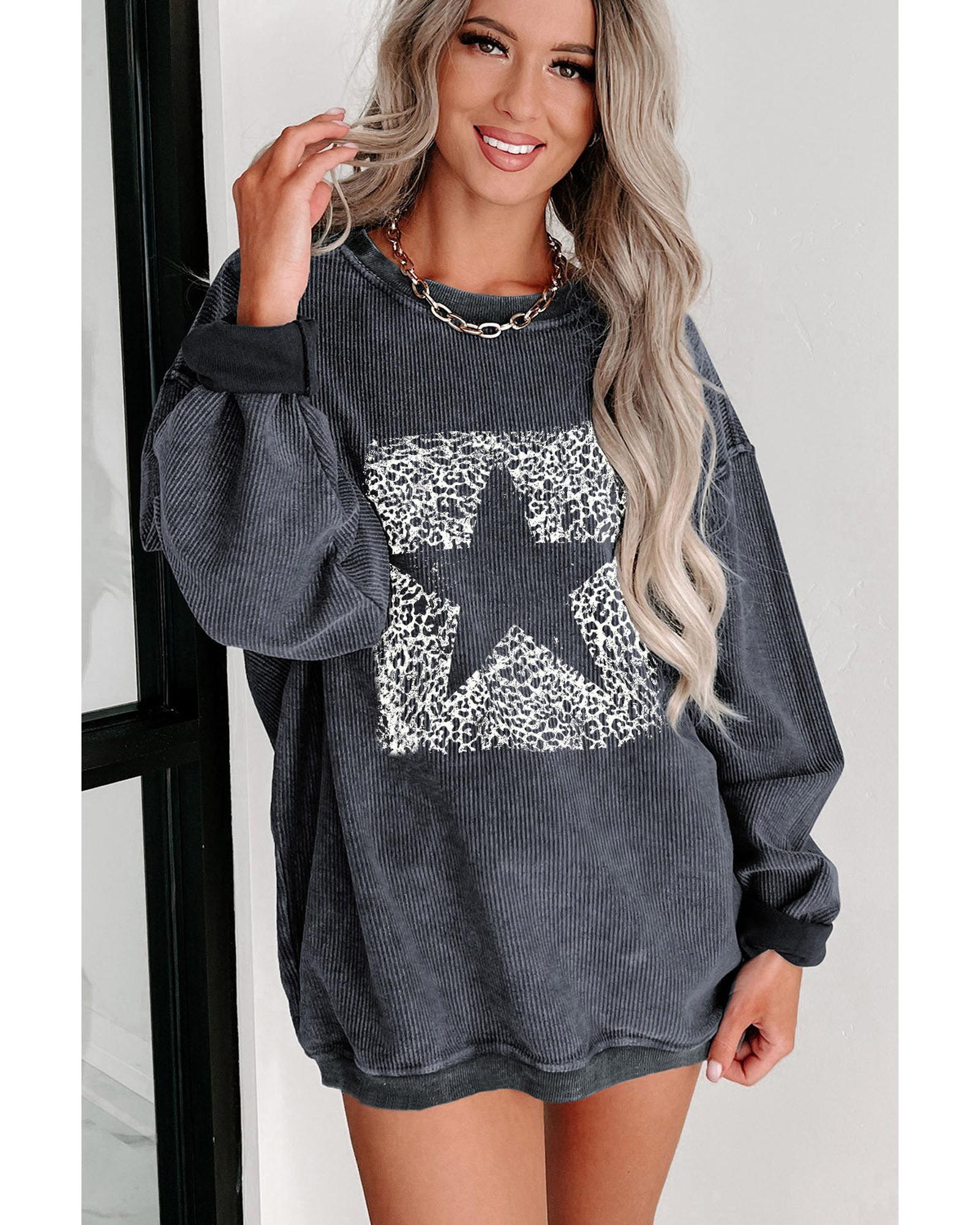 Leopard Star Graphic Sweatshirt
