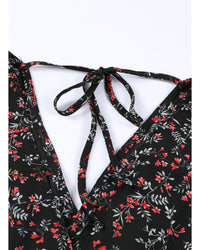 Floral Ruffled Crop Top and Maxi Skirt Set