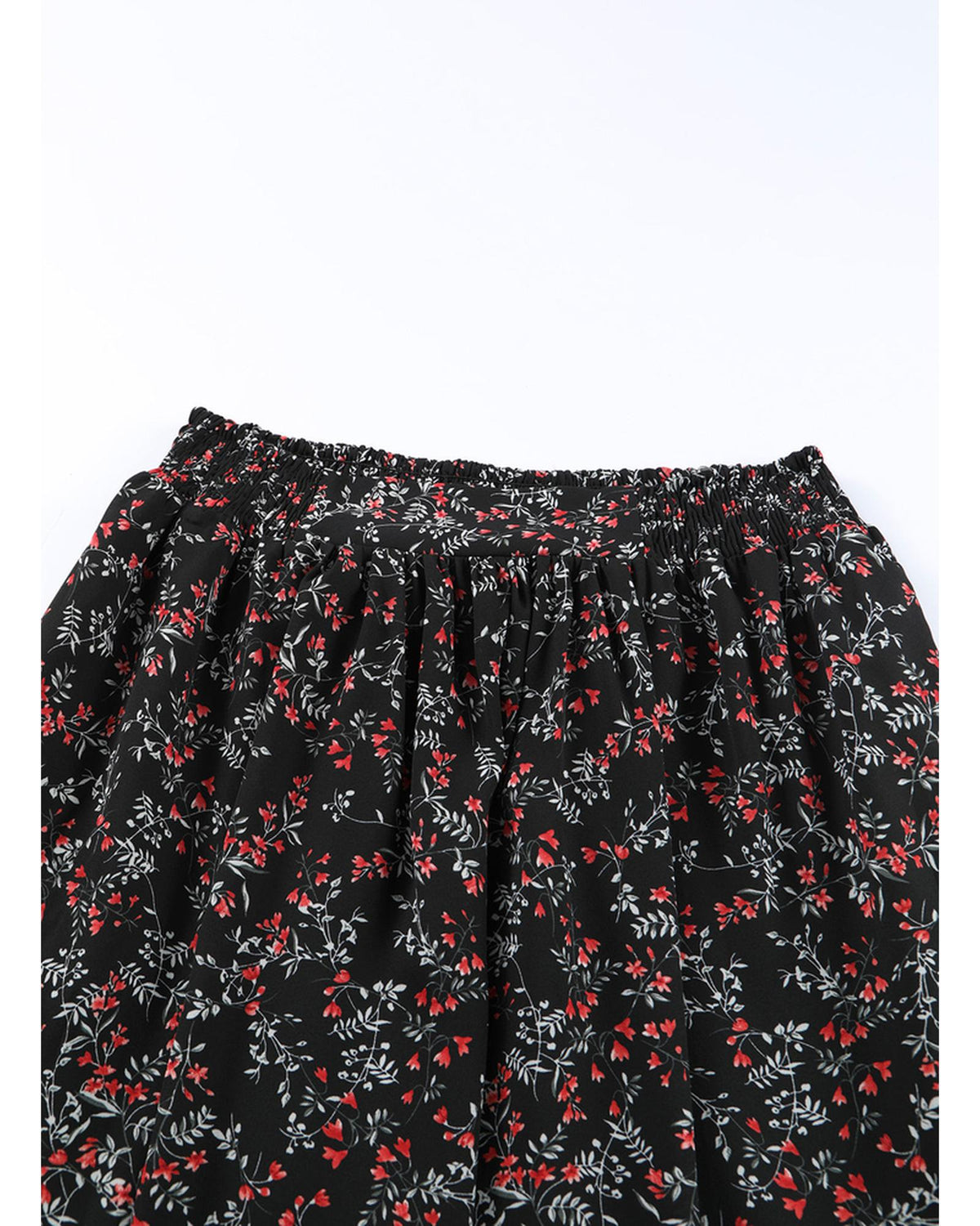 Floral Ruffled Crop Top and Maxi Skirt Set