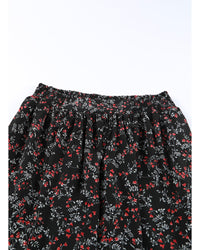 Floral Ruffled Crop Top and Maxi Skirt Set