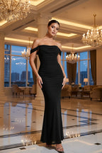 Off-Shoulder Ruched Maxi Dress