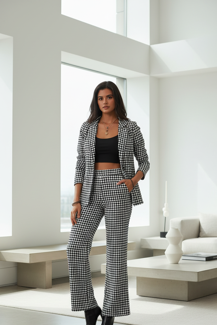 Checkered Two-Piece Set Lifestyle Image