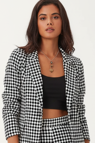 Editorial checkered two-piece set