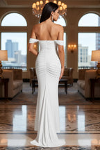 Off-Shoulder Ruched Maxi Dress