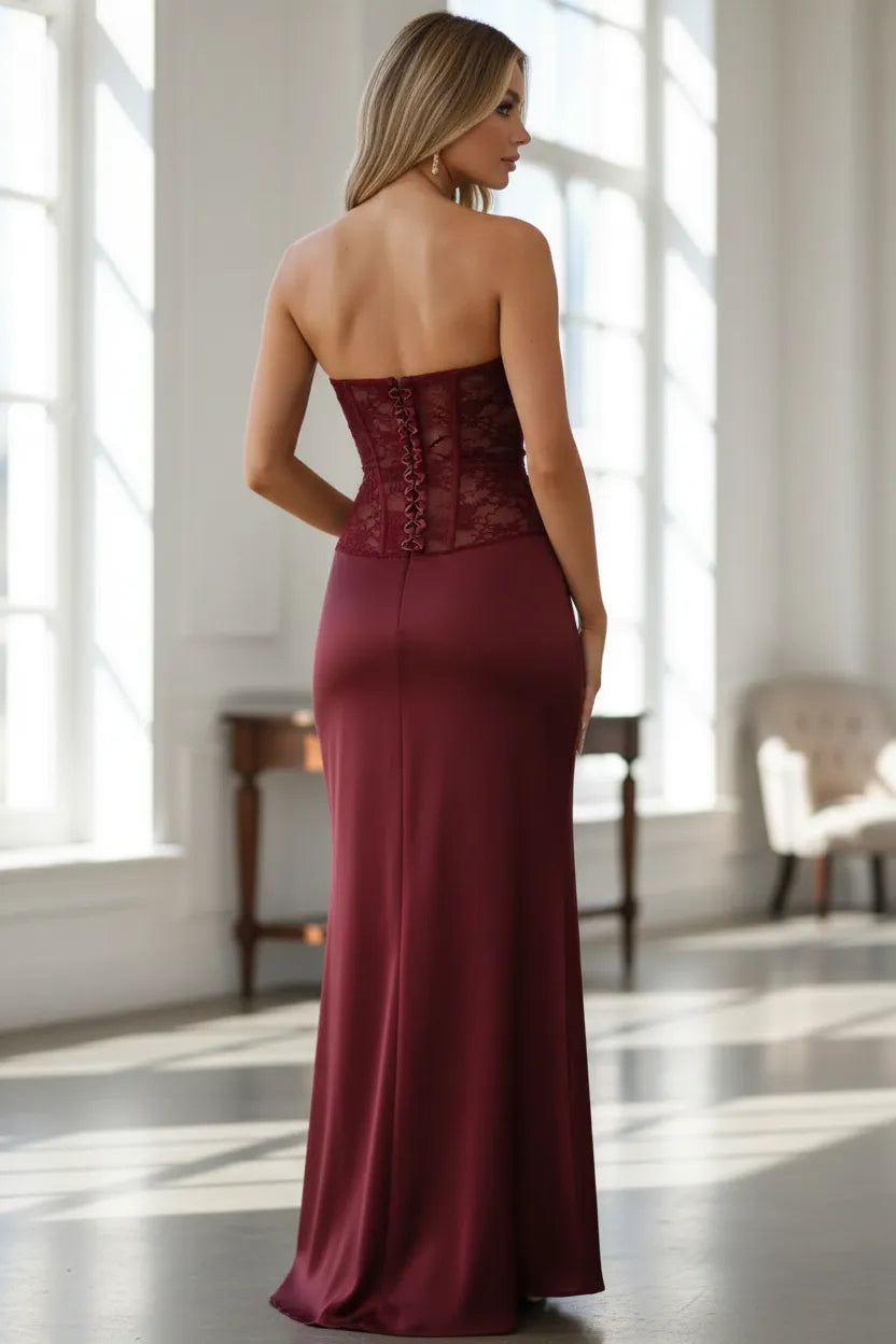 Lace Corset Maxi Dress