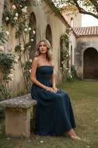 Smocked Strapless Maxi Dress