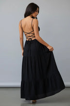 Lace Up Back Maxi Cami Dress