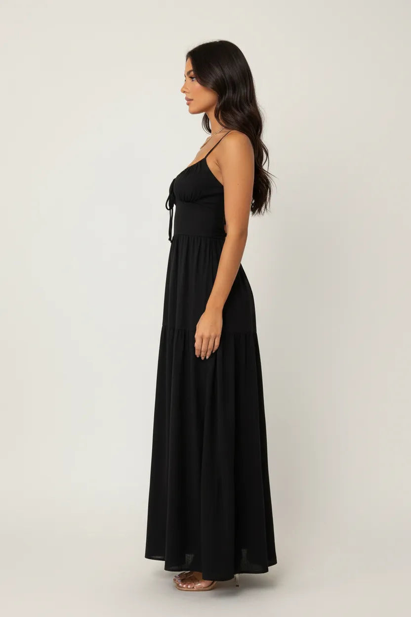 Lace Up Back Maxi Cami Dress